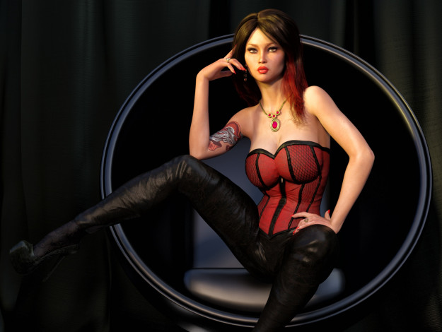 Обои картинки фото 3д графика, люди , people, девушка, фон, взгляд