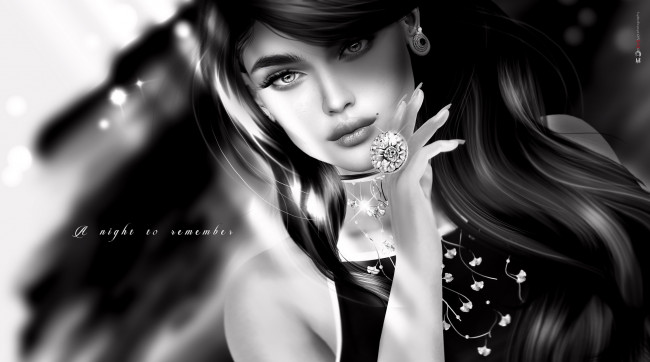 Обои картинки фото 3д графика, портрет , portraits, нуар, девушка, кольцо