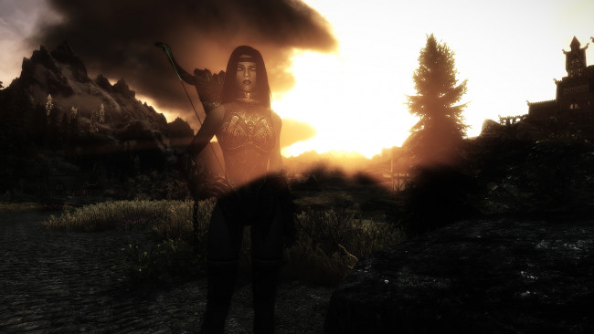 Обои картинки фото 3д графика, амазонки , amazon, взгляд, девушка, фон