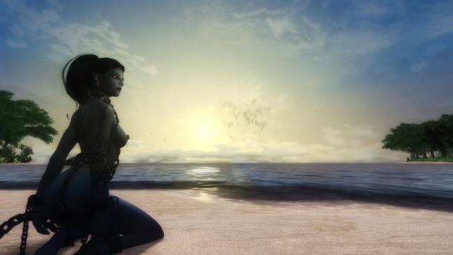 Обои картинки фото 3д графика, фантазия , fantasy, взгляд, девушка, фон