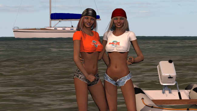 Обои картинки фото 3д графика, люди , people, фон, взгляд, девушки