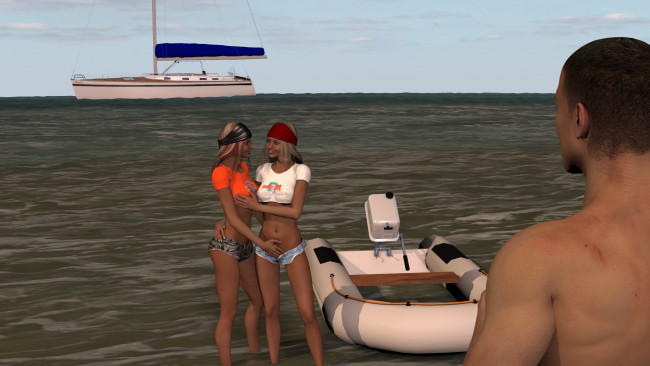 Обои картинки фото 3д графика, люди , people, взгляд, девушки, фон