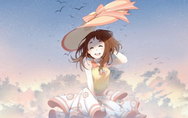 Обои картинки фото аниме, boku no hero academia, фон, взгляд, девушка