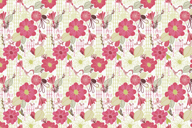 Обои картинки фото векторная графика, цветы , flowers, узор, птицы, цветы