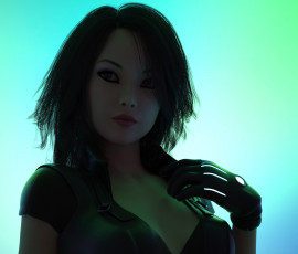 Картинка 3д+графика портрет+ portraits девушка фон взгляд