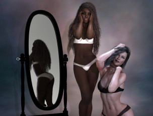 Картинка 3д+графика люди+ people фон взгляд девушки