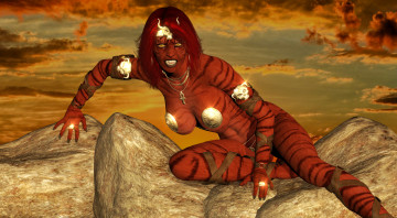 Картинка 3д+графика существа+ creatures фон взгляд девушка