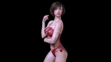 Картинка 3д+графика люди+ people девушка взгляд фон