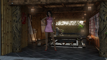 Картинка 3д+графика люди+ people взгляд фон девушка