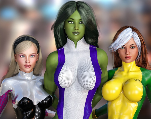 Обои картинки фото 3д графика, люди , people, фон, девушки, взгляд