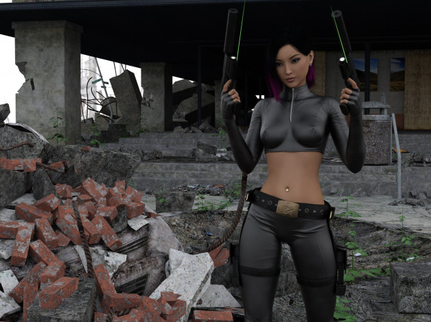 Обои картинки фото 3д графика, фантазия , fantasy, фон, взгляд, девушка