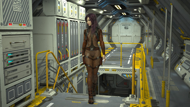 Обои картинки фото 3д графика, фантазия , fantasy, девушка, грудь, фон, взгляд