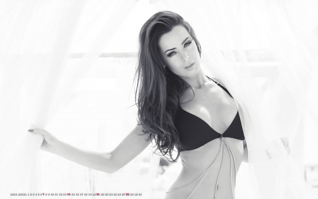 Обои картинки фото календари, компьютерный дизайн, 2019, женщина, calendar, взгляд, девушка