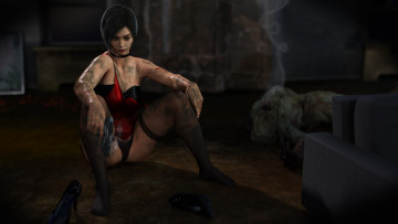 Картинка видео+игры resident+evil девушка фон чулки