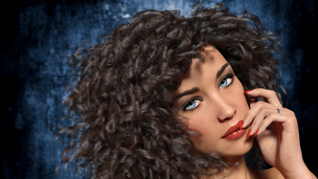 Обои картинки фото 3д графика, портрет , portraits, девушка, фон, взгляд