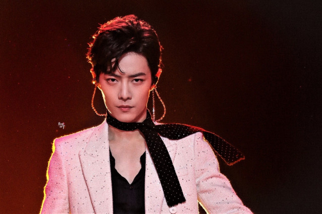 Обои картинки фото мужчины, xiao zhan, актер, шарф, пиджак