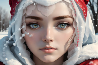 Картинка аниме зима +новый+год +рождество нейросети графика нейроарт ai art нейронные сети рисунки нейро искусство