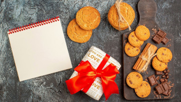 Картинка еда пирожные +кексы +печенье блокнот шоколад печенье ассорти