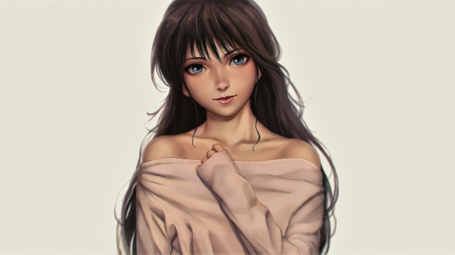 Обои картинки фото аниме, unknown,  другое , девушка, свитер