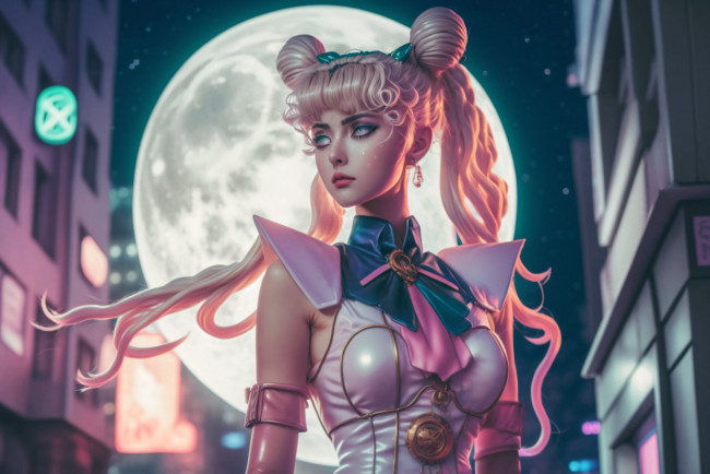 Обои картинки фото sailor moon, аниме, нейросети, графика, нейроарт, ai, art, нейронные, сети, рисунки, нейро, искусство