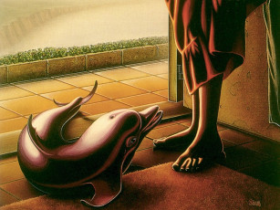 Картинка рисованные животные дельфины