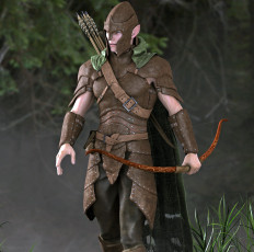 Картинка 3д+графика эльфы+ elves лес эльфийка лук взгляд