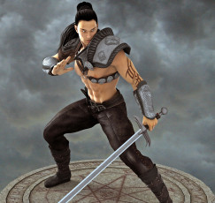 Картинка 3д+графика фантазия+ fantasy меч воин