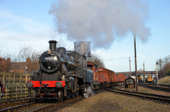 Картинка техника паровозы вагоны паровоз рельсы дорога железная