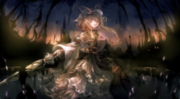 Картинка аниме touhou арт 60mai yakumo yukari девушка зонт чепчик магия