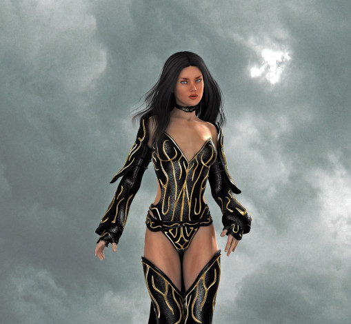 Обои картинки фото 3д графика, амазонки , amazon, взгляд, девушка