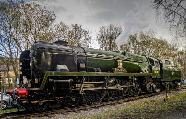 Обои картинки фото техника, паровозы, вагоны, паровоз, рельсы, дорога, железная