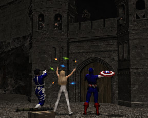 Картинка 3д+графика фантазия+ fantasy взгляд супермены мужчины девушка фон