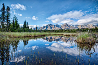 Картинка природа реки озера небо отражение горы облака озеро