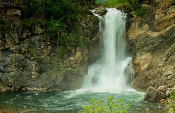 Картинка природа водопады лес водопад река