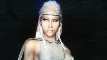 Картинка the+elder+scrolls+v +skyrim видео+игры фон взгляд девушка