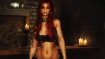 Картинка видео+игры the+elder+scrolls+v +skyrim девушка фон взгляд