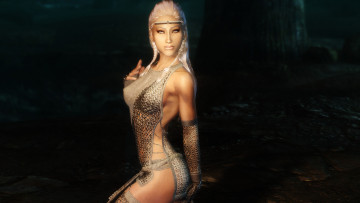 Картинка видео+игры the+elder+scrolls+v +skyrim фон взгляд девушка