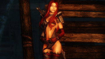 Картинка видео+игры the+elder+scrolls+v +skyrim фон взгляд девушка