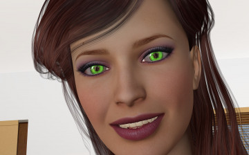 Картинка 3д+графика портрет+ portraits фон класс стол взгляд девушка учительница