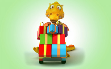 обоя 3д графика, юмор , humor, дракон, dragon, funny, 3d
