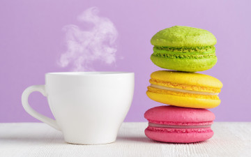 Картинка еда макаруны dessert cookies sweet macaron almond десерт макарун coffee cup colorful печенье