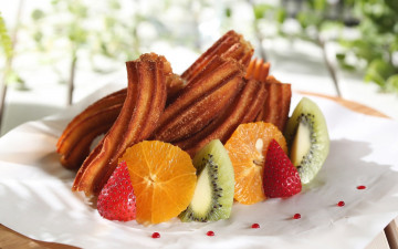 Картинка еда пирожные +кексы +печенье сладость пирожное фрукты клубника киви апельсин