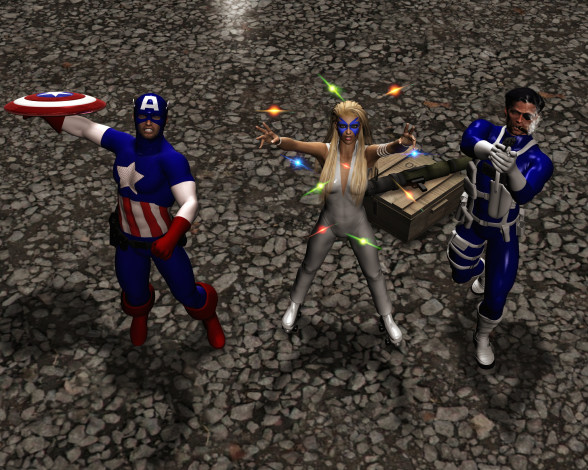 Обои картинки фото 3д графика, фантазия , fantasy, девушка, супермены, мужчины, фон, взгляд