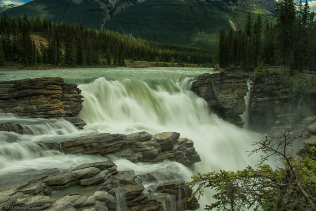 Обои картинки фото природа, водопады, водопад, река, лес