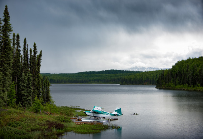 Обои картинки фото авиация, самолёты амфибии, самолёт, озеро, пейзаж