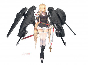 Картинка аниме оружие +техника +технологии девушка