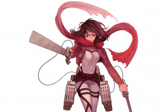 Картинка аниме shingeki+no+kyojin микаса