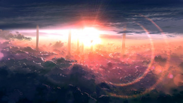 Картинка аниме unknown +другое закат