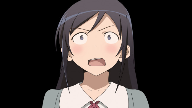 Обои картинки фото аниме, oreimo, фон, взгляд, девушка