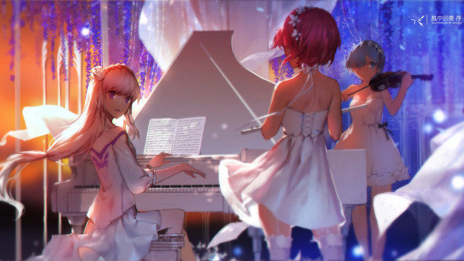 Обои картинки фото аниме, re,  zero kara hajimeru isekai seikatsu, девушки, взгляд, фон